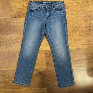 Old Navy Women's Straight Leg Blue Jeans Mid-Rise